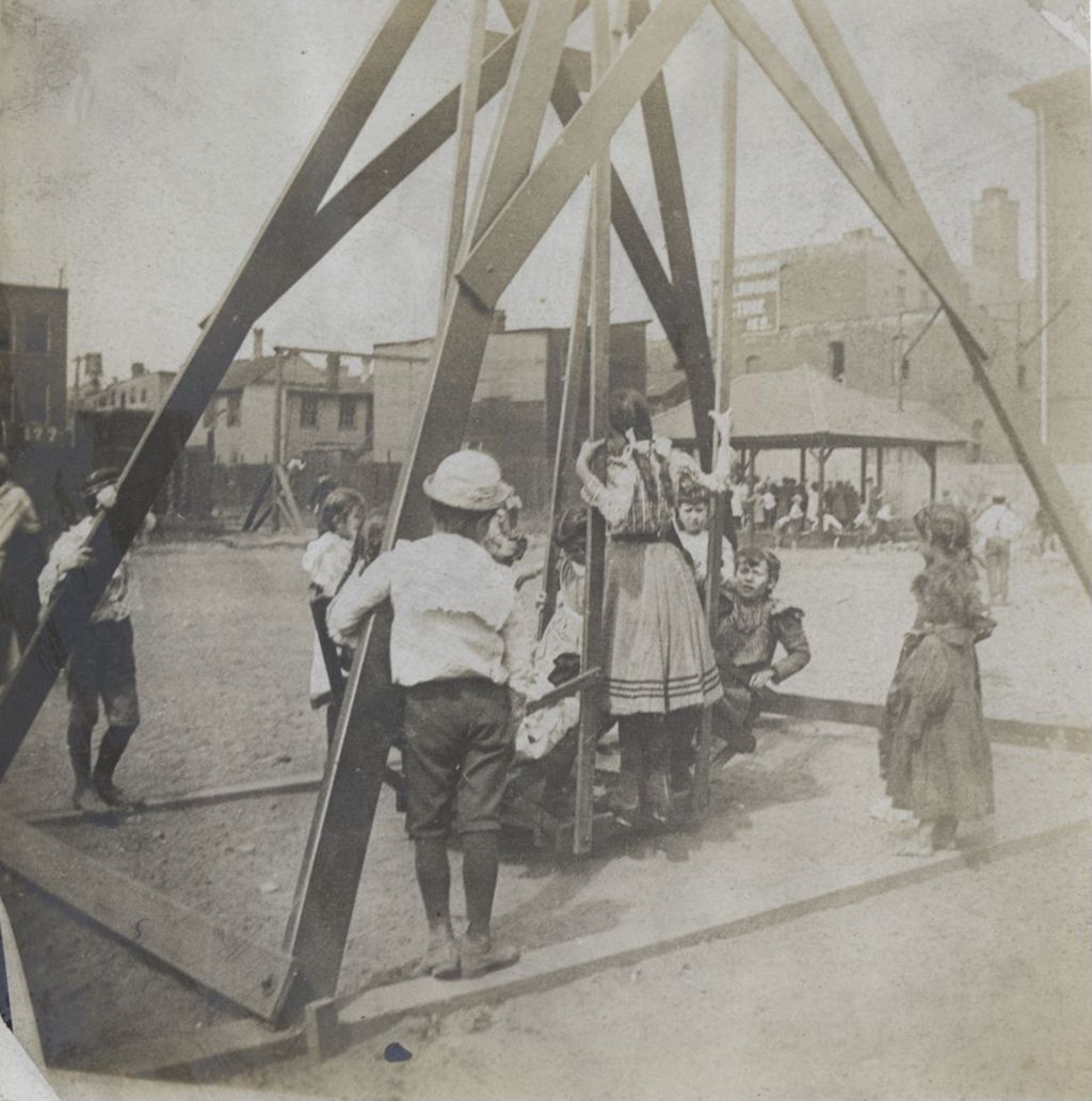 Miniature of Children on large swing at Hull-House playground