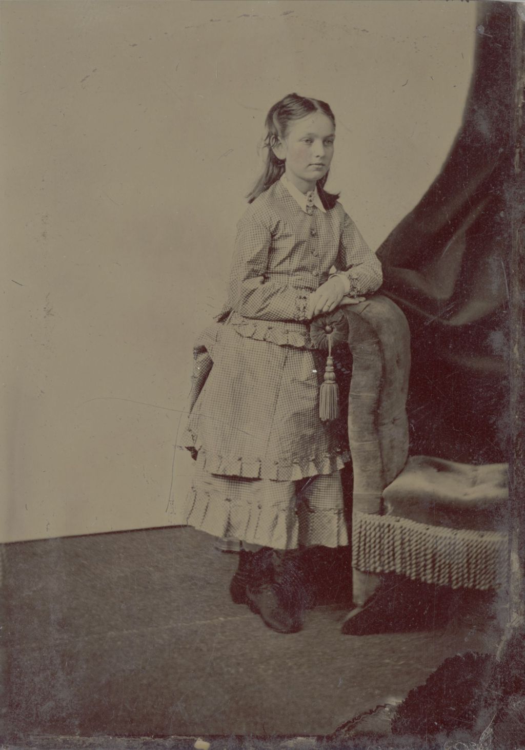 Miniature of Tintype photo of a young Ellen Gates Starr, Hull-House co-founder