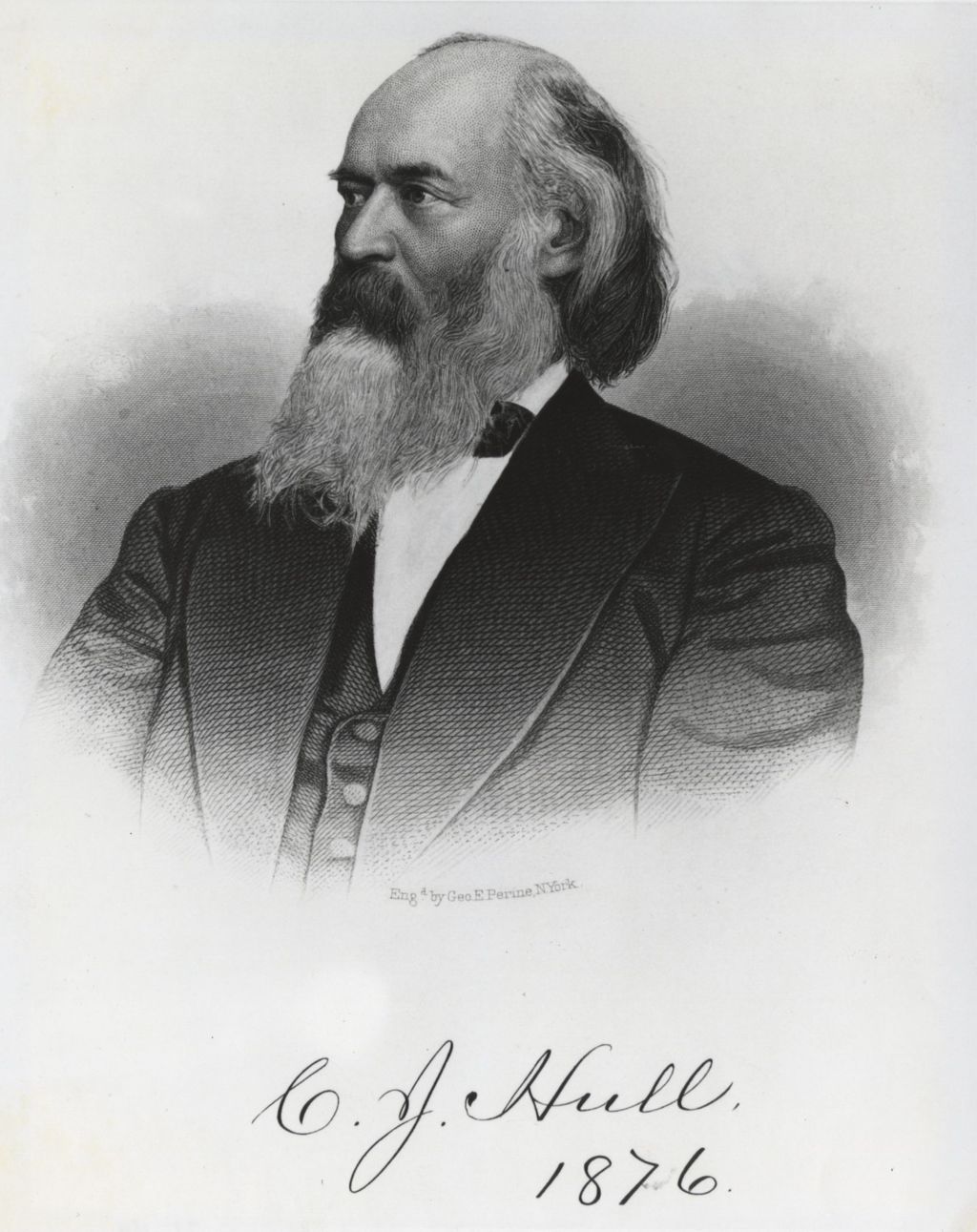 Engraving of Charles J. Hull, whose mansion became Hull-House