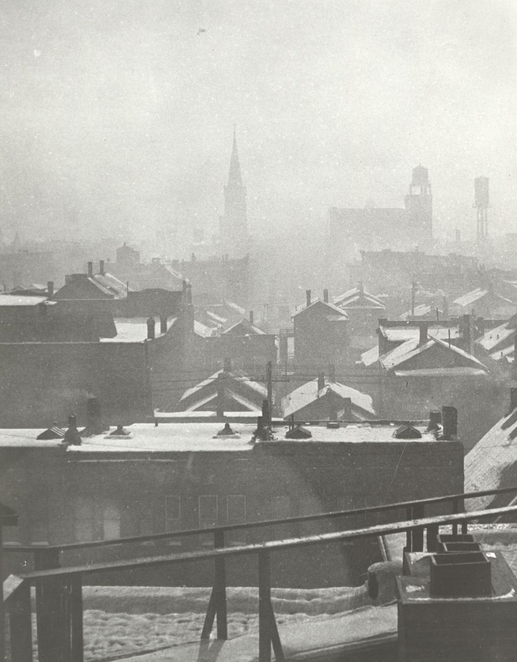 Miniature of Rooftops shrouded in fog on the Near West Side