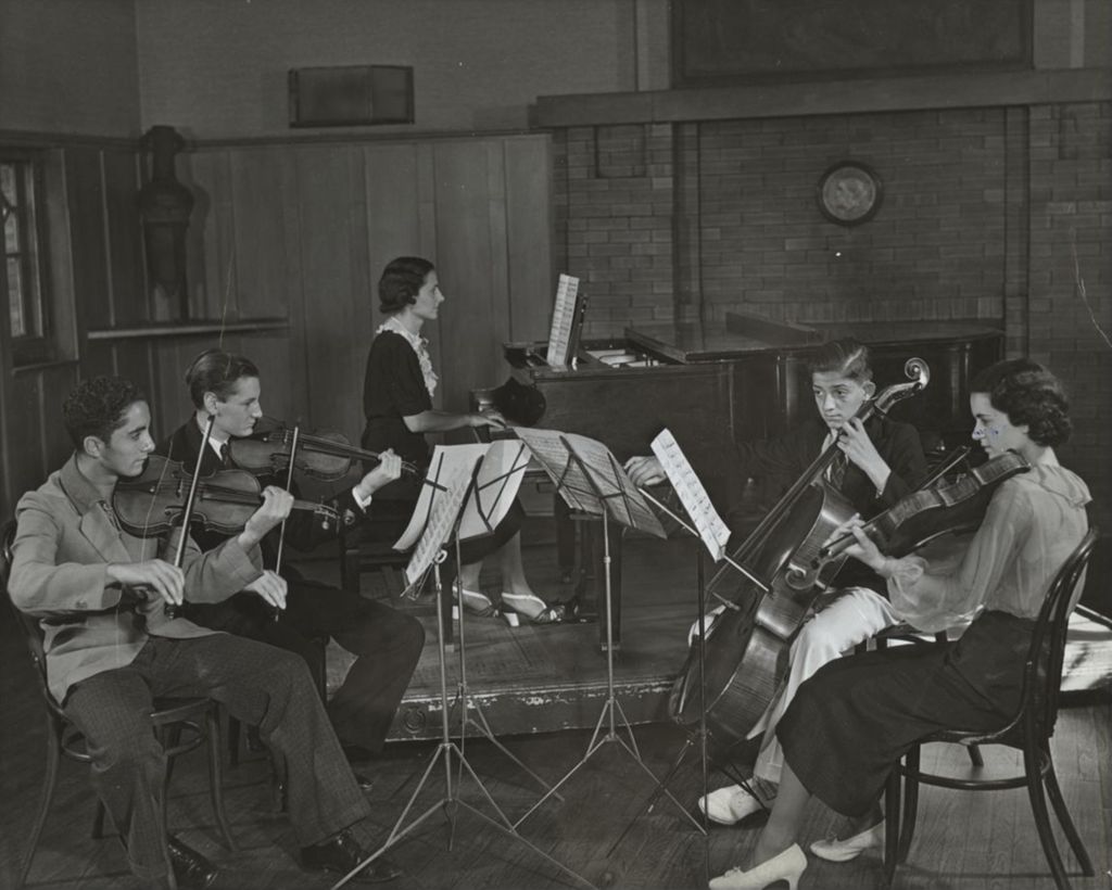 Miniature of A piano quintet performing at Hull-House Music School