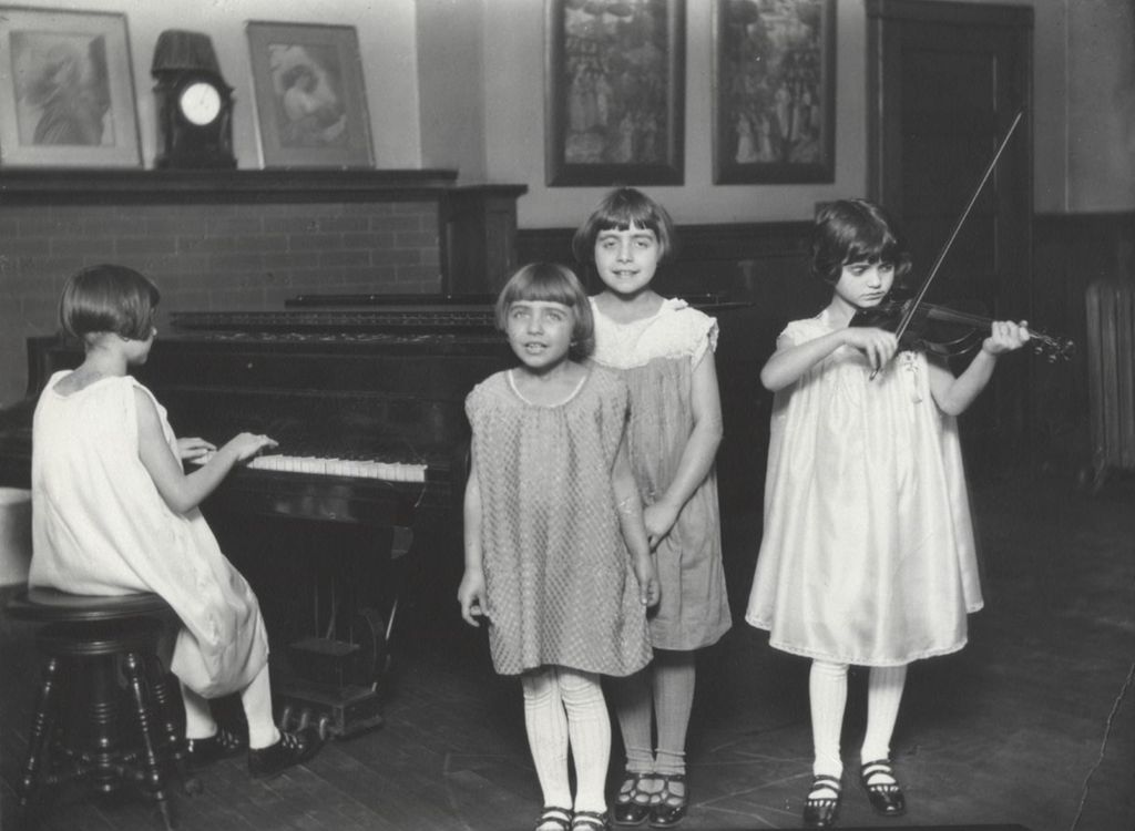 Miniature of Four girls performing at Hull-House Music School
