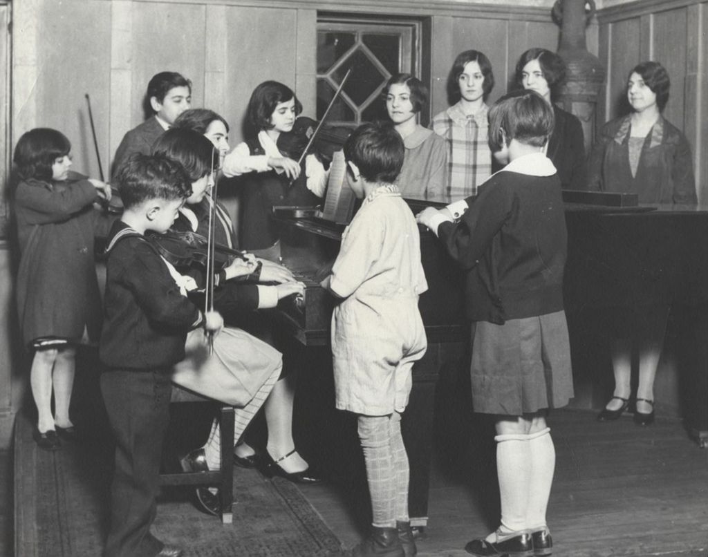 Miniature of Hull-House Music School students practicing
