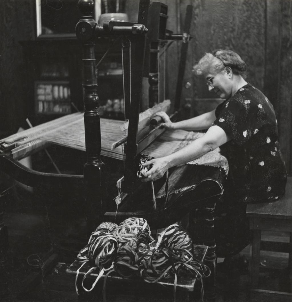 Miniature of Woman sitting at loom
