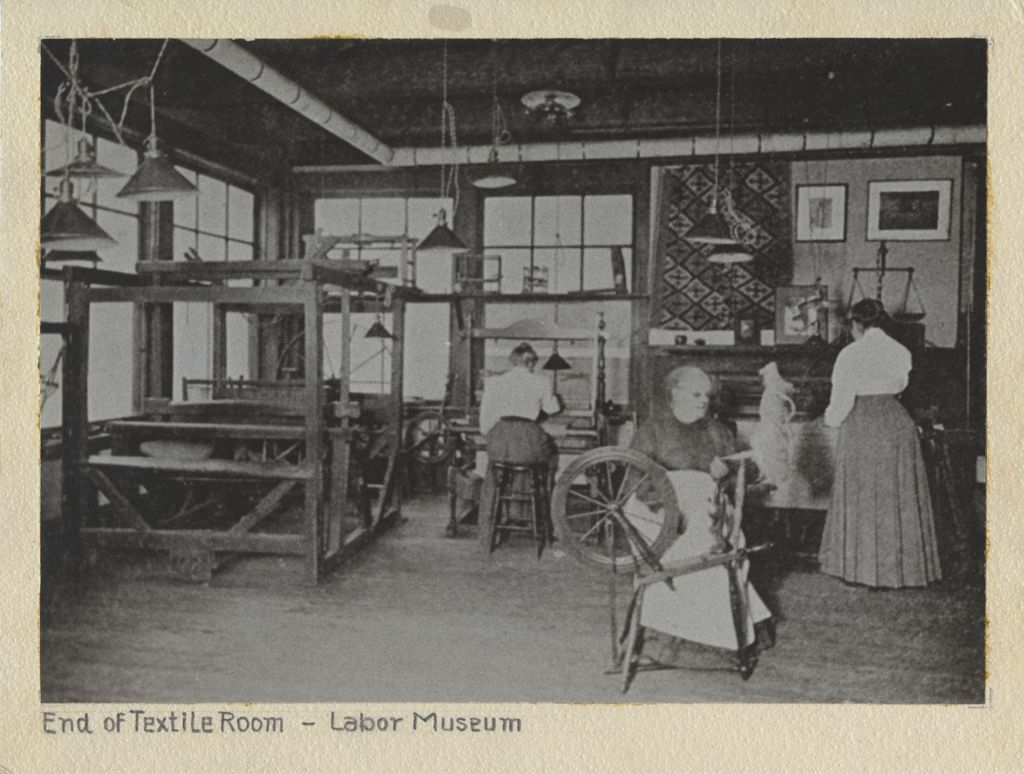 Miniature of Women demonstrating textile work at Hull-House Labor Museum