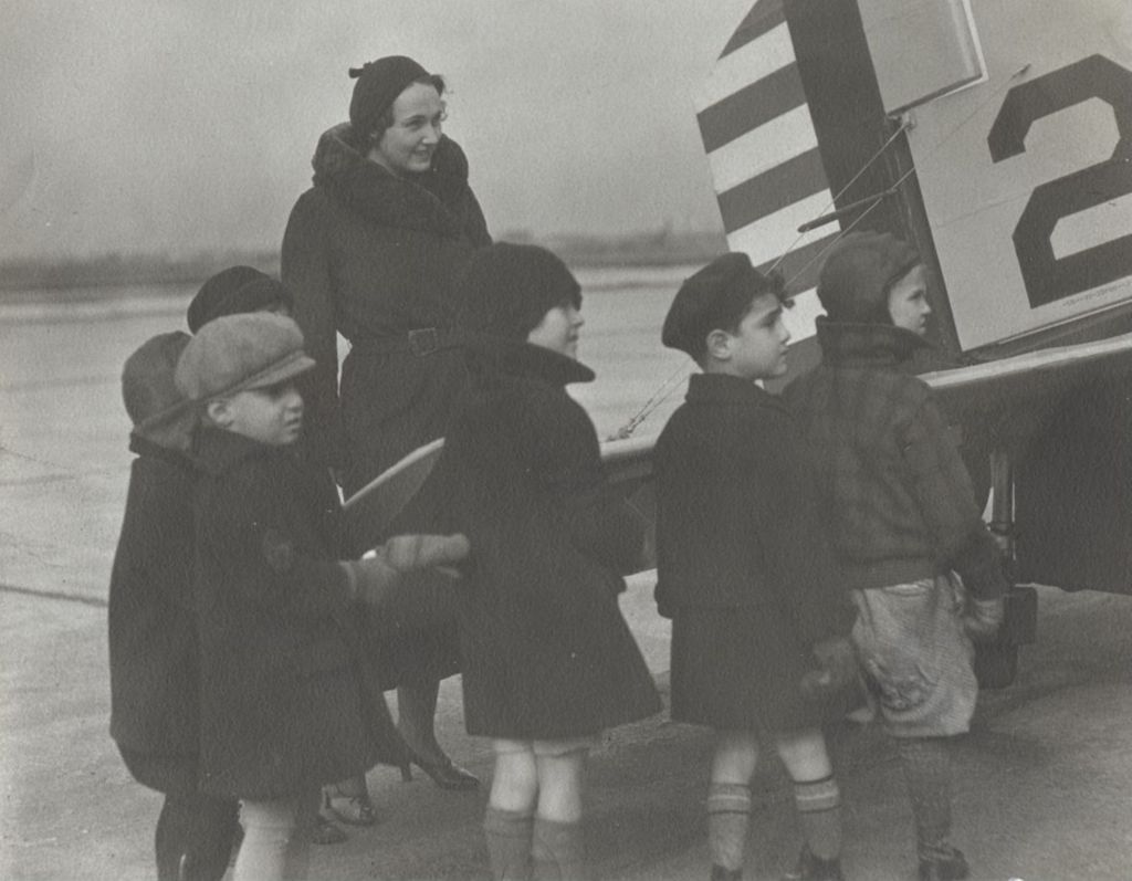 Miniature of Children from Hull-House visit an airport