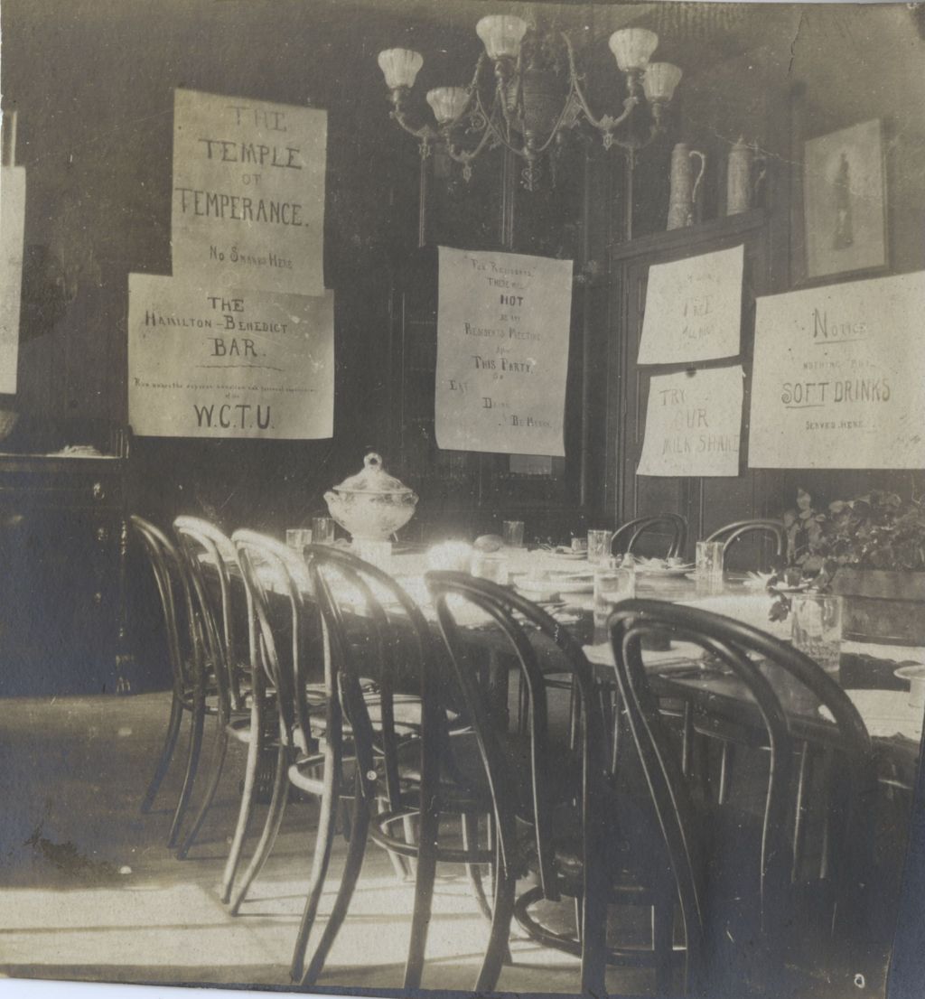 Miniature of Dining room in Hull Mansion with signs on wall