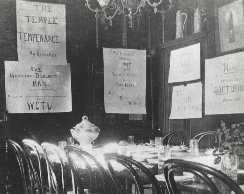 Miniature of Dining room in Hull Mansion with signs on wall