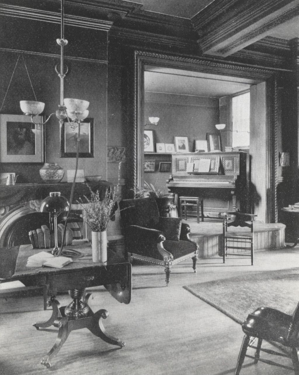Hull-House reception room and elevated music alcove