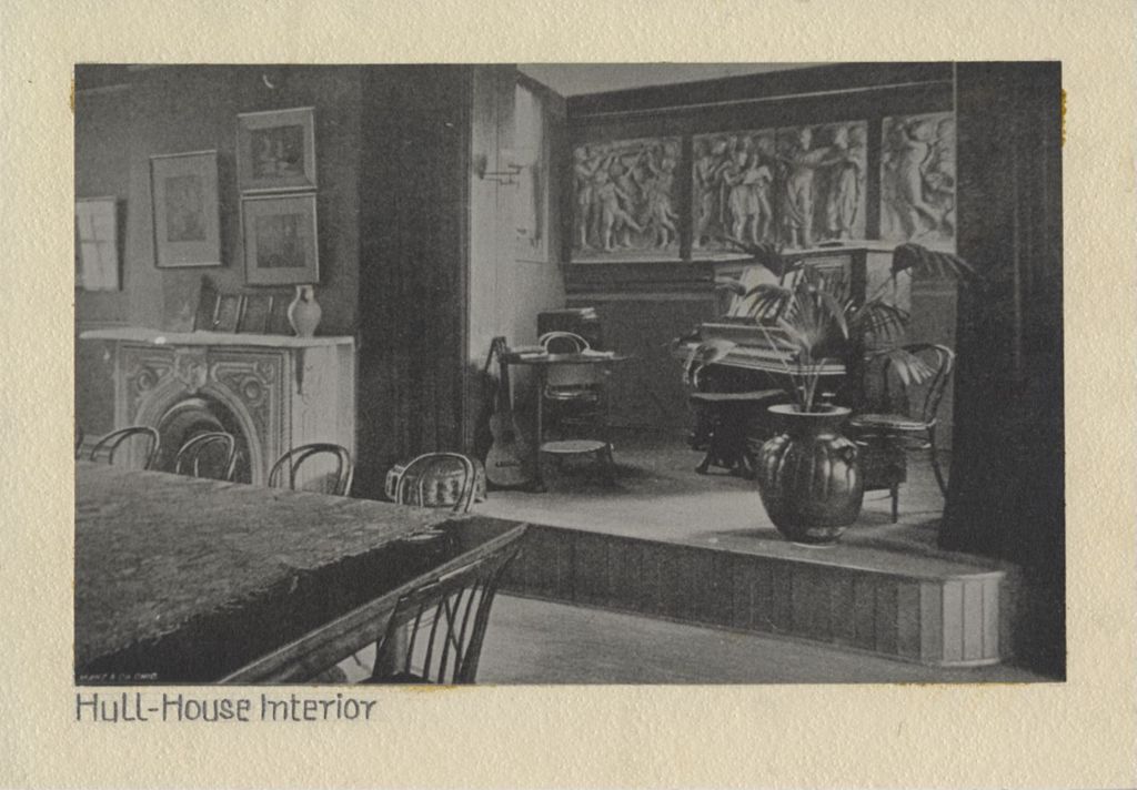 Miniature of Hull-House reception room and elevated music alcove