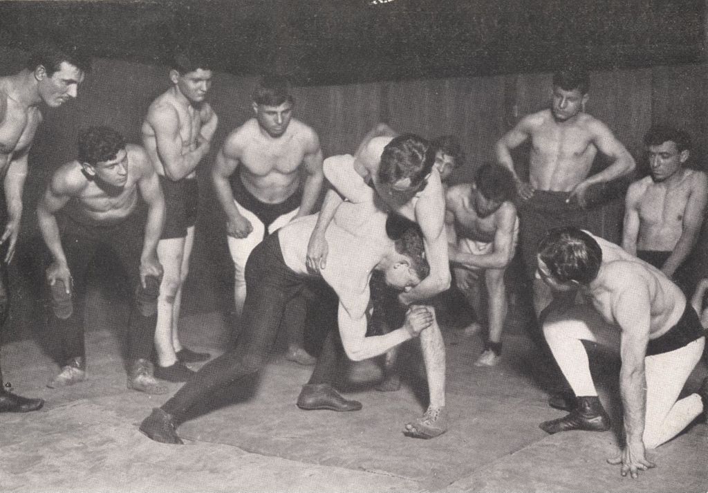 Miniature of A group of Greek wrestlers at Hull-House gymnasium