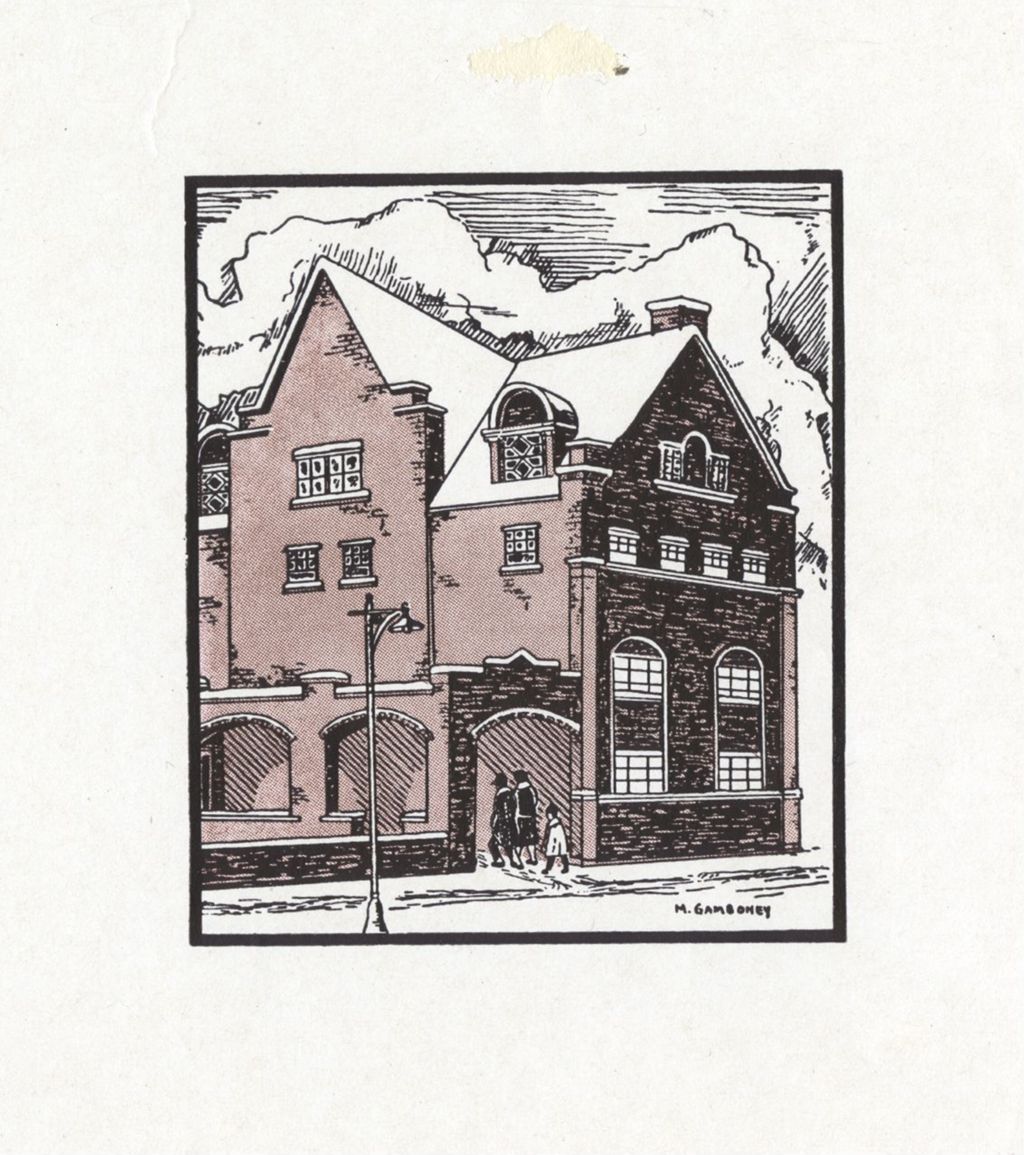 Miniature of Drawing of main entrance to Hull-House and Smith (Children's) Building