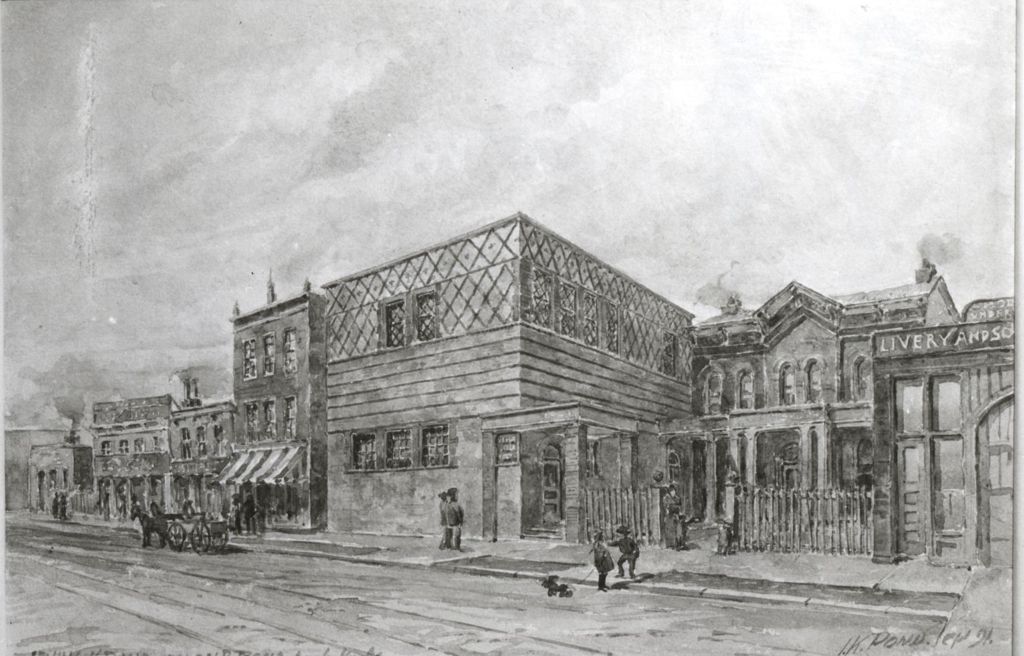 Miniature of Sketch of Hull-House mansion and Butler Building