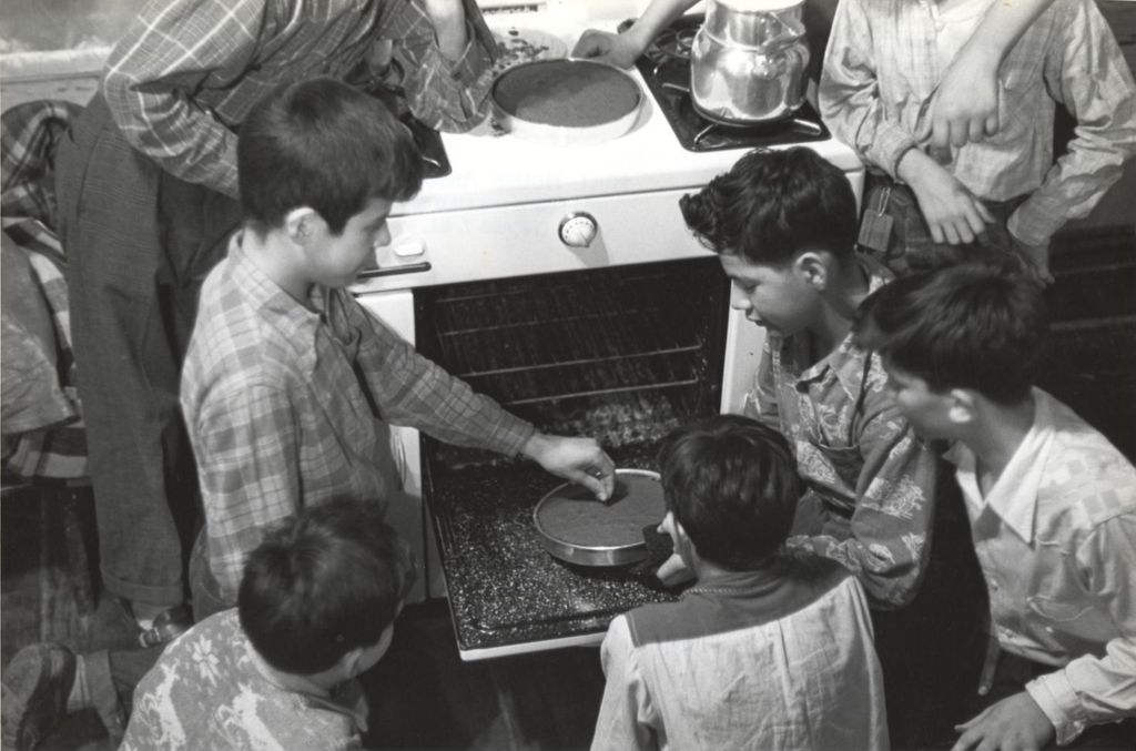 Miniature of Boys baking cakes
