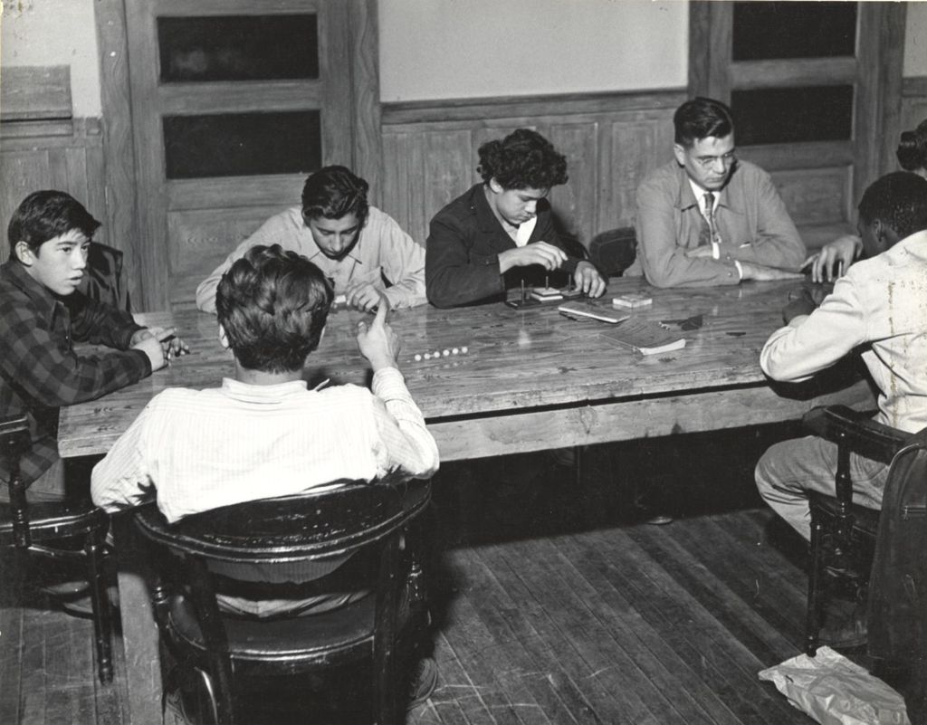 Young men playing table games