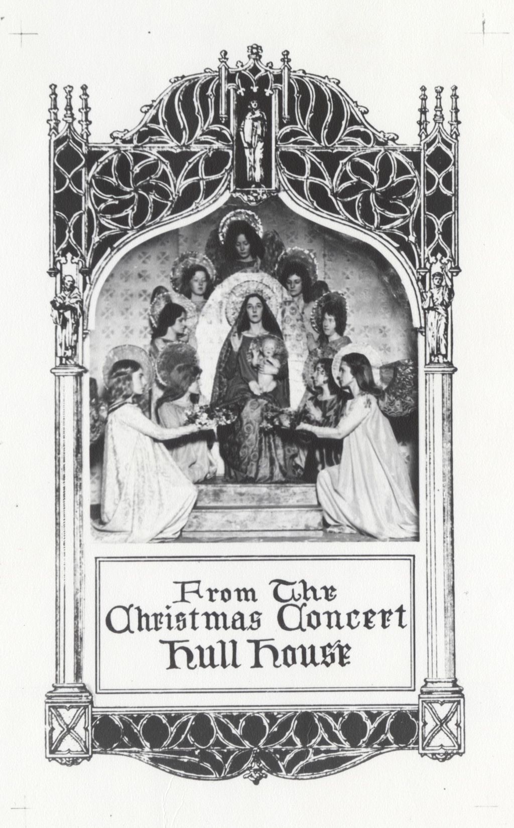 Miniature of Card "From the Christmas Concert Hull-House" with Christmas tableau