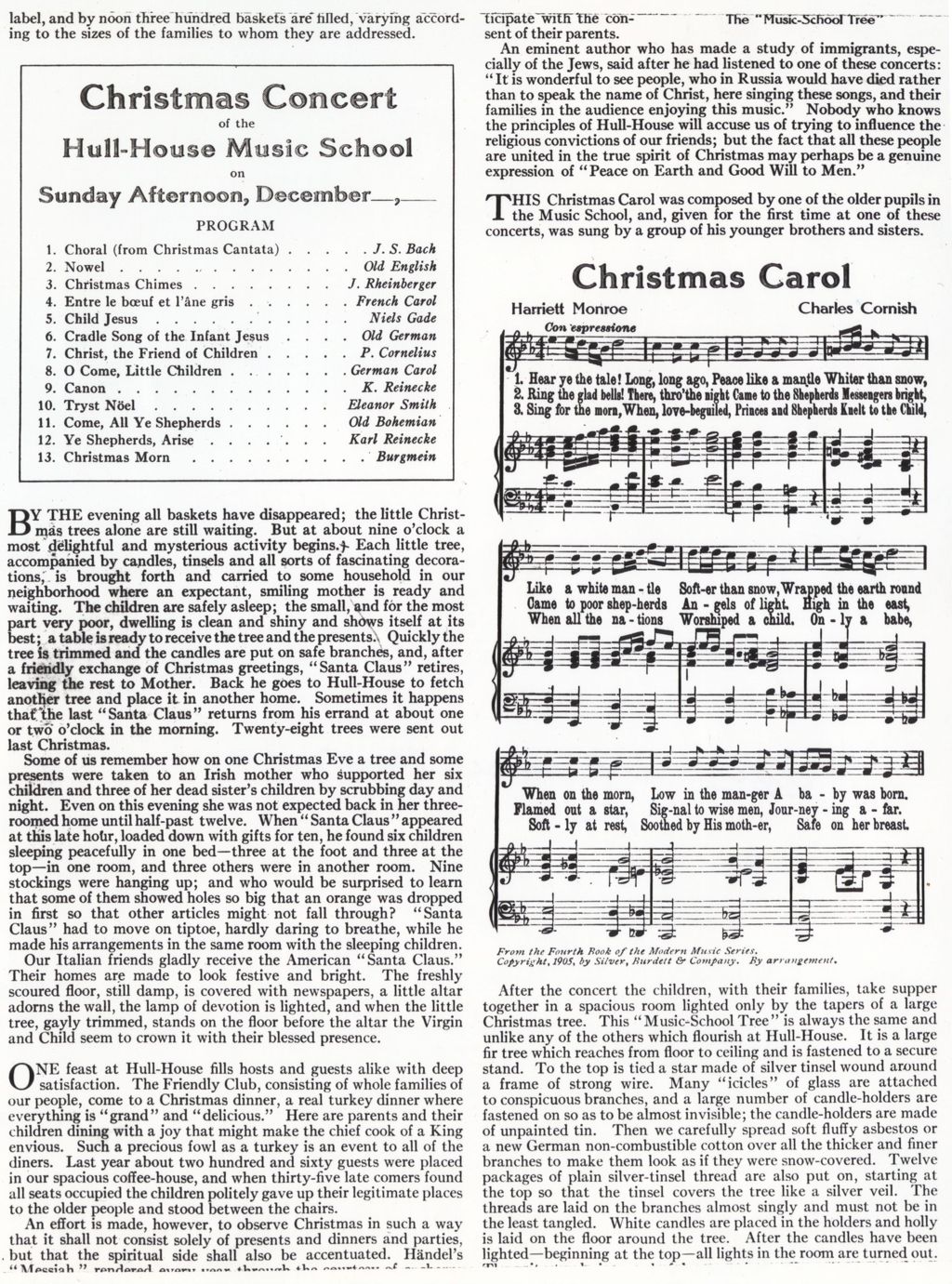 Miniature of Page from "Christmas at Hull-House" article with score for Christmas carol