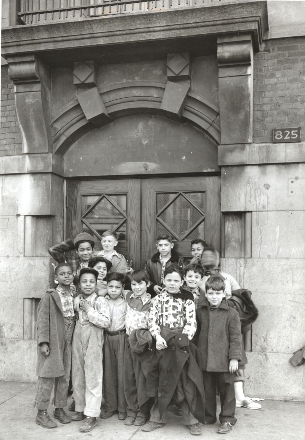 Miniature of Group of children in doorway of Hull-House Recreation Building