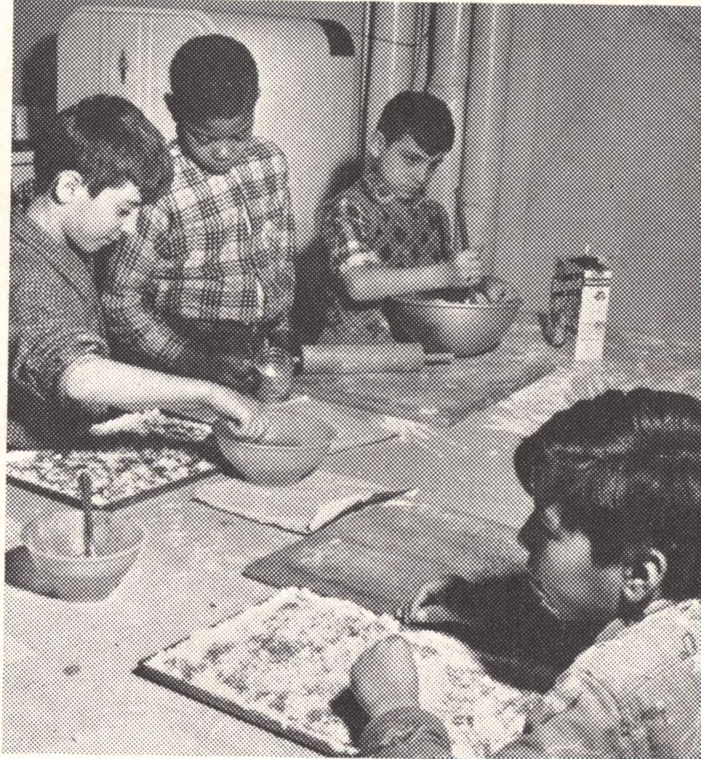 Miniature of Four boys in class with baking materials at Hull-House