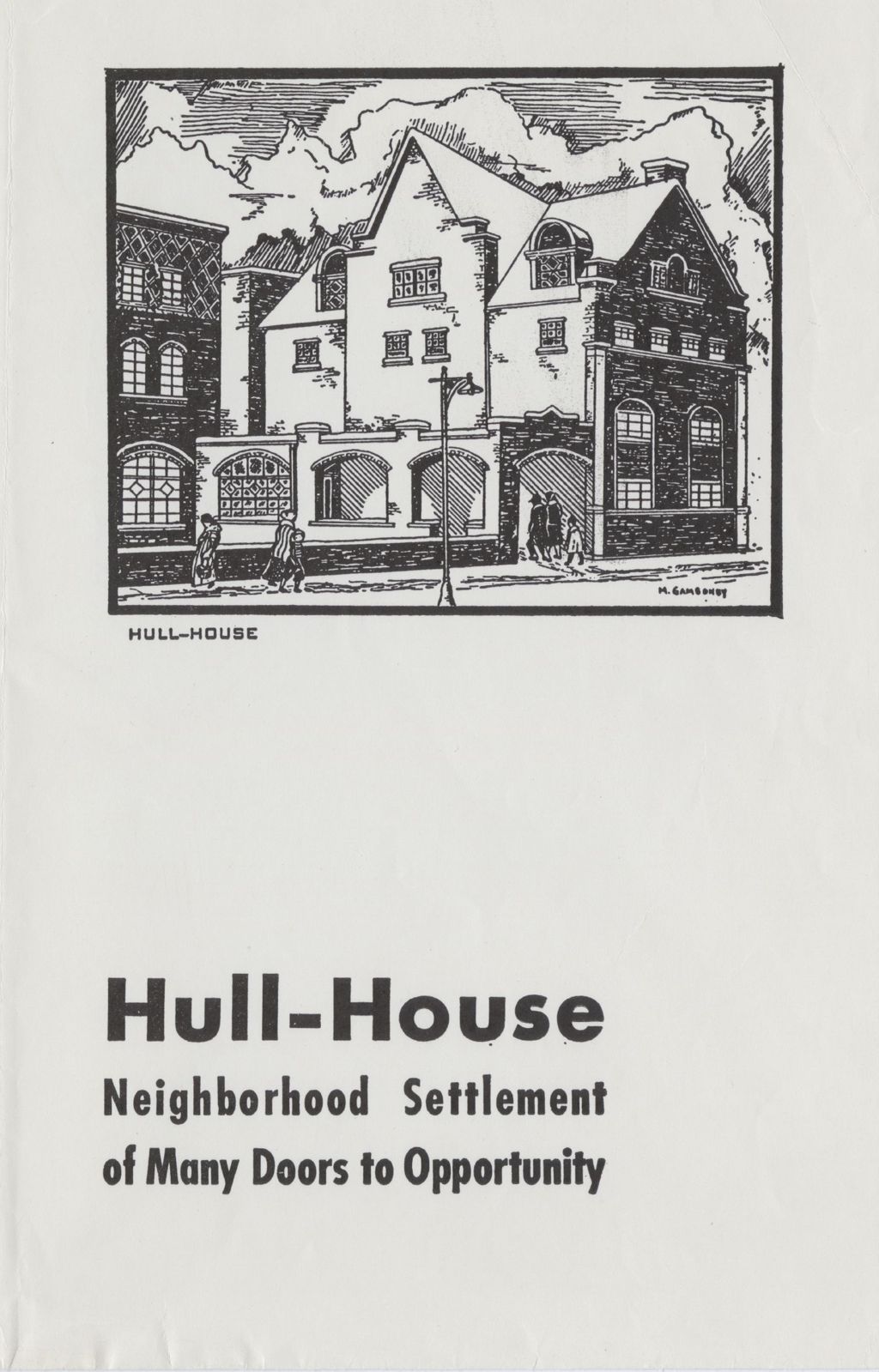 Miniature of Drawing of main entrance to Hull-House and Smith (Children's) Building