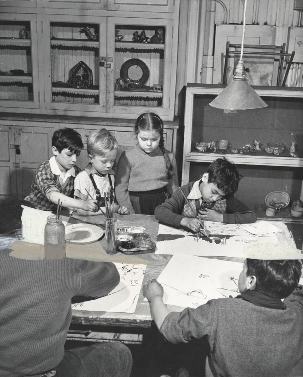 Miniature of Children in painting room