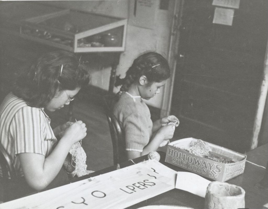 Miniature of Girls doing needlework