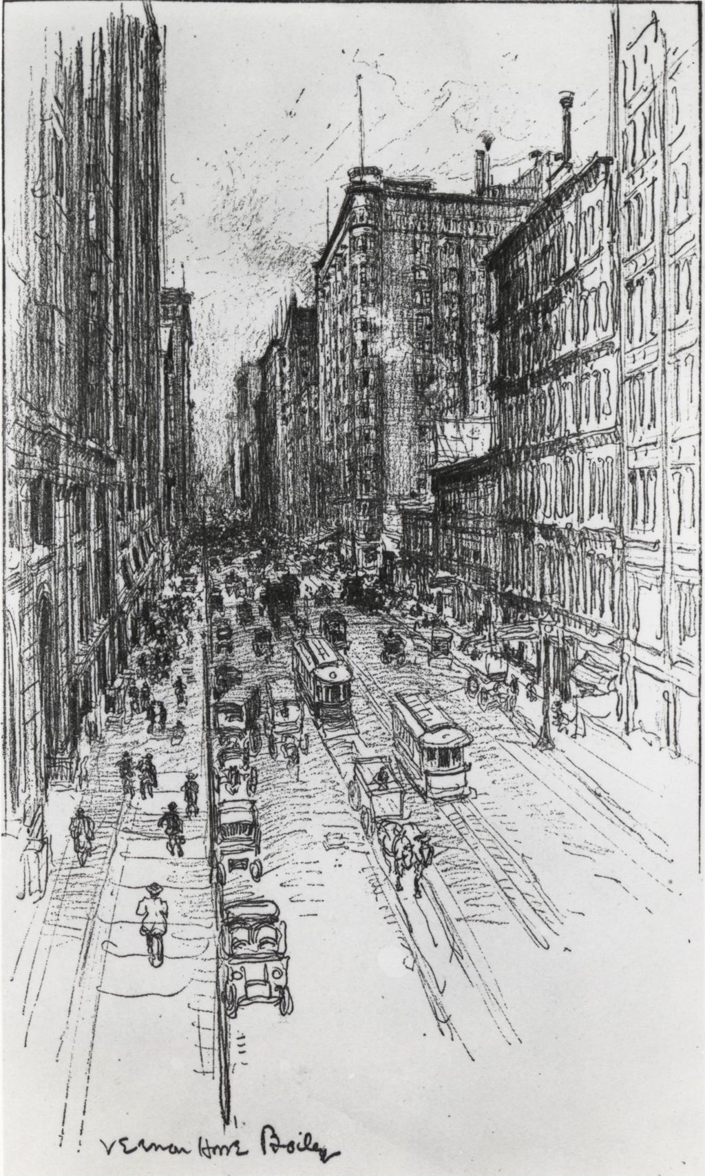 Miniature of "Dearborn Street" drawing by Vernon Howe Bailey