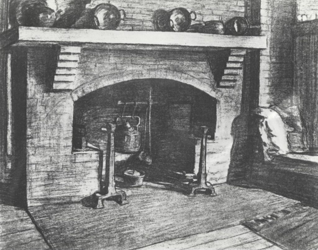 Miniature of Drawing of cooking room in Hull-House Labor Museum