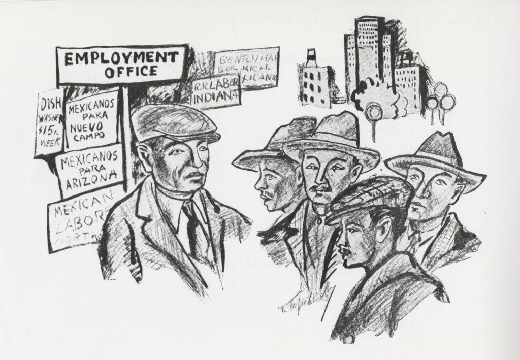 Morris Topchevsky drawing "Chicago: End of the Trail"