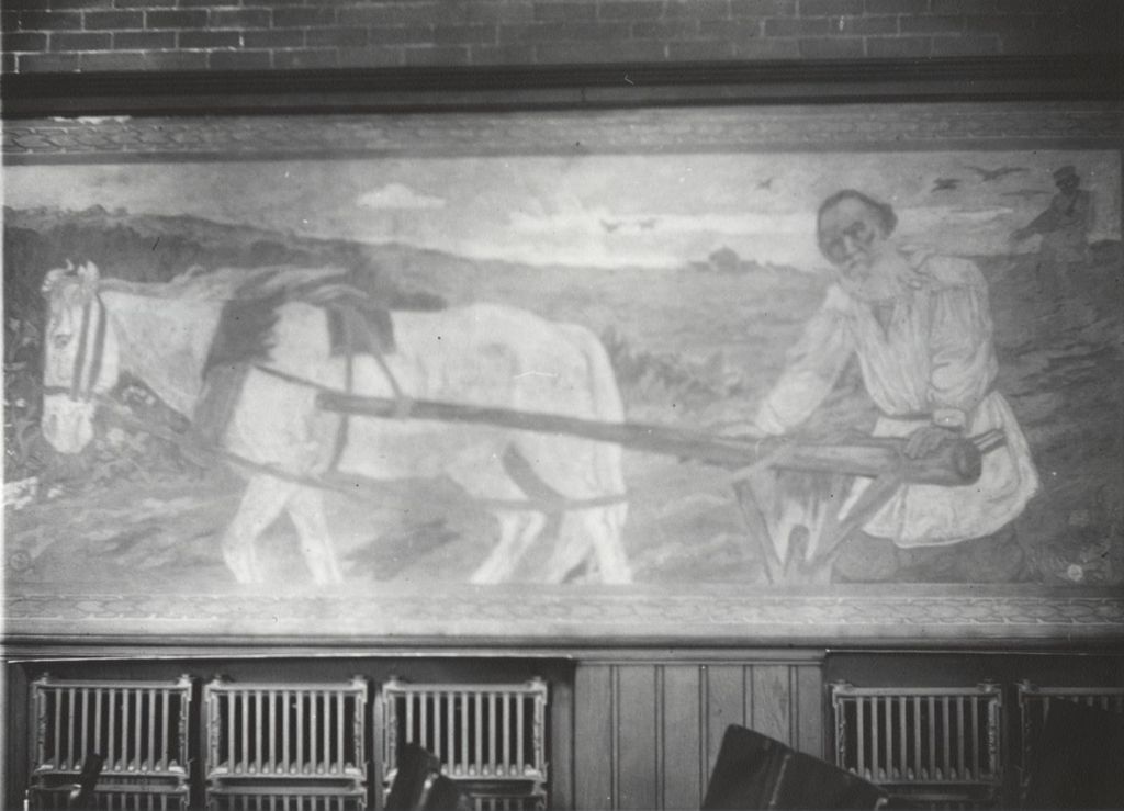 Miniature of Tolstoy mural fresco in Hull-House theater