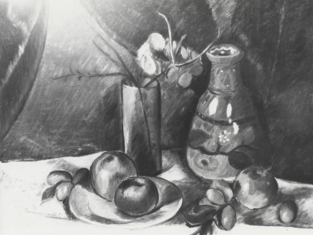 Miniature of William Jacobs still life drawing