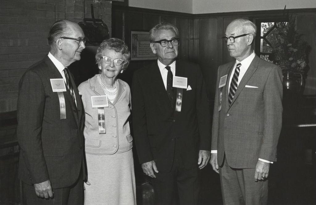 Miniature of Dr. David Dodds Henry, Ethyl Ballard, Russell W. Ballard, and Norman A. Parker at Hull-House 80th Anniversary celebration