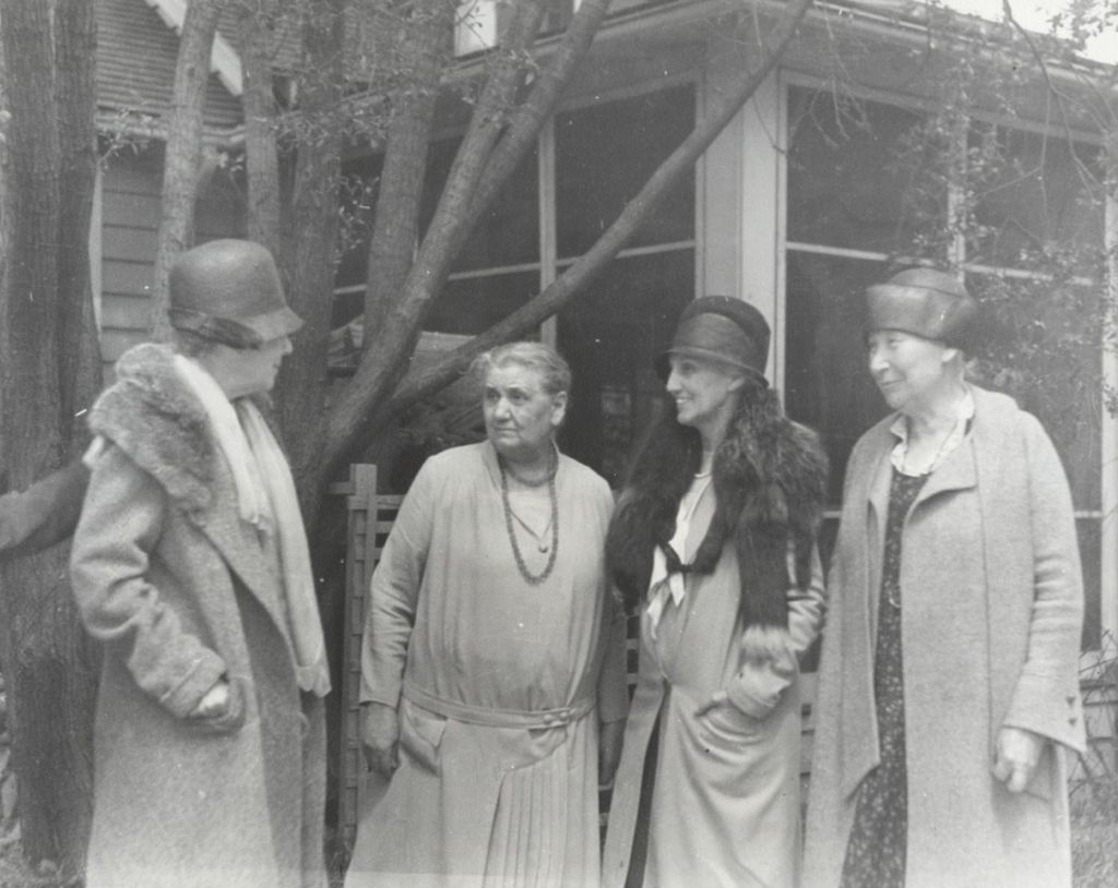 Miniature of Jane Addams with Mary Rozet Smith and others during Hull-House 40th Anniversary celebration
