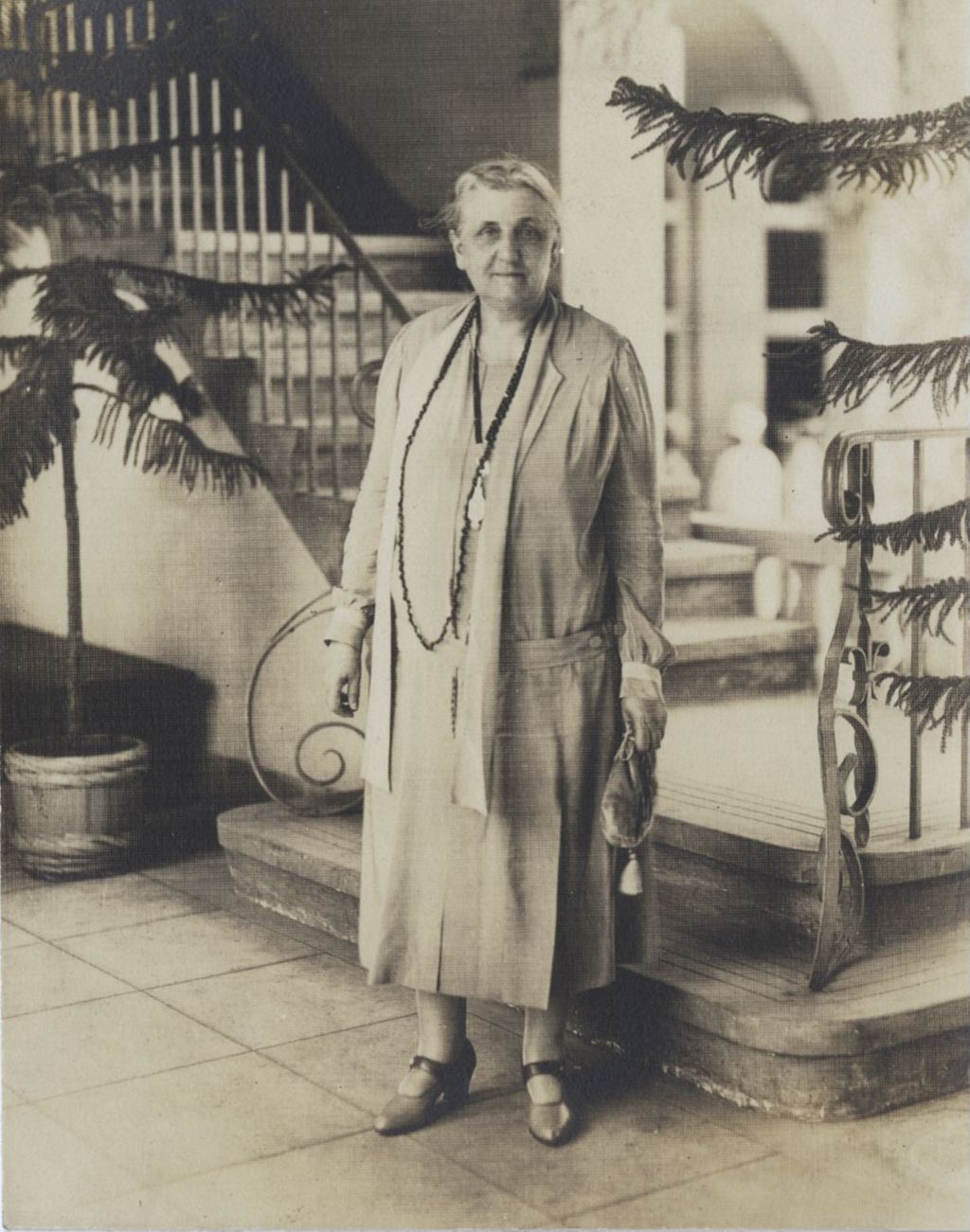 Miniature of Jane Addams in Honolulu. President of Pan-Pacific Women's Union in 1928