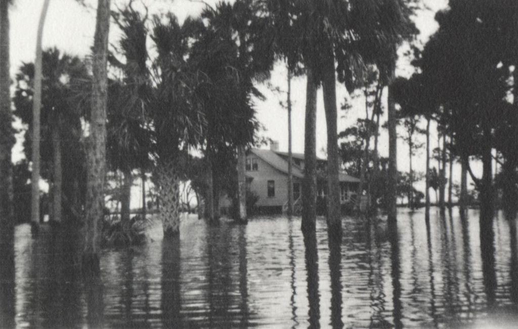 House surrounded by water photographed on Jane Addams' trip to Mexico