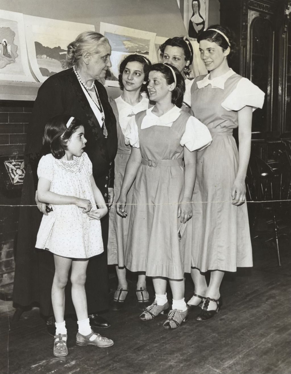 Miniature of Jane Addams with Hull-House Children