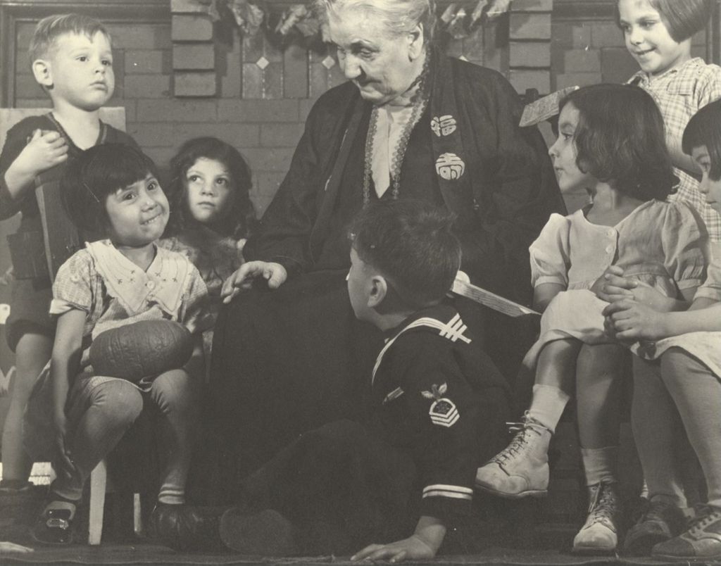 Jane Addams with Children in the Mary Crane Nursery