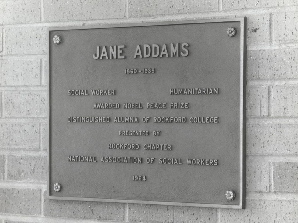 Plaque honoring Jane Addams