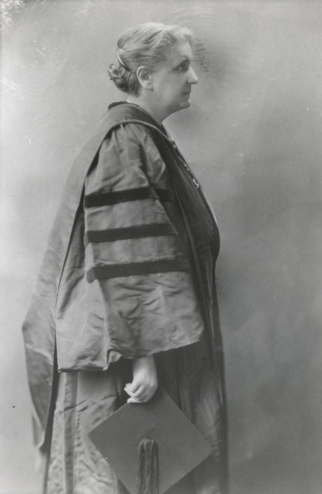 Miniature of Jane Addams in academic robes