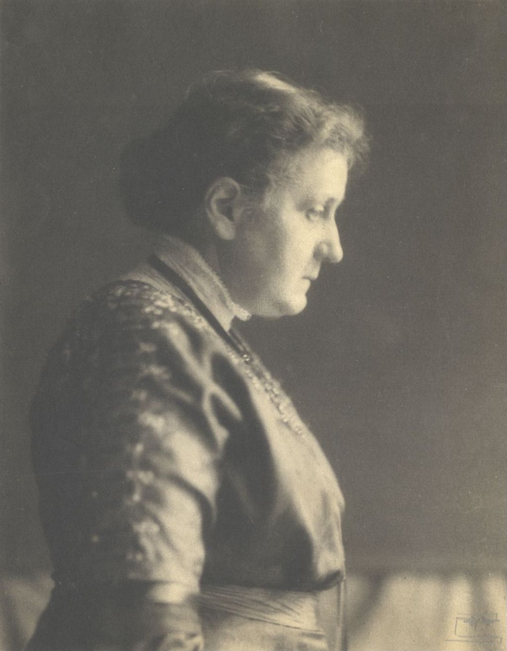 Miniature of Profile portrait of Jane Addams looking downwards
