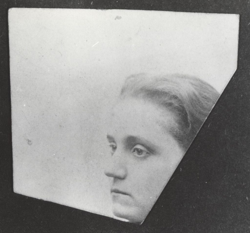 Photograph of a fragment of a portrait of Jane Addams