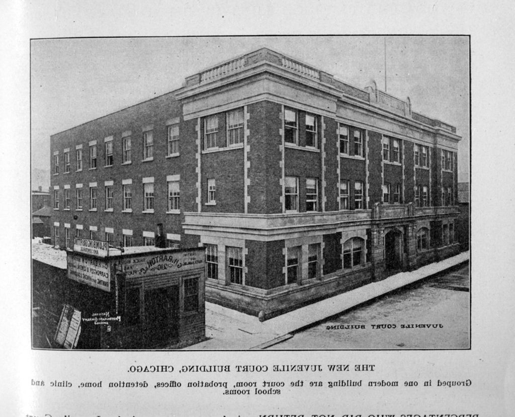 Miniature of Exterior of Juvenile Court building located at Ewing and Halsted Street, across from Hull-House