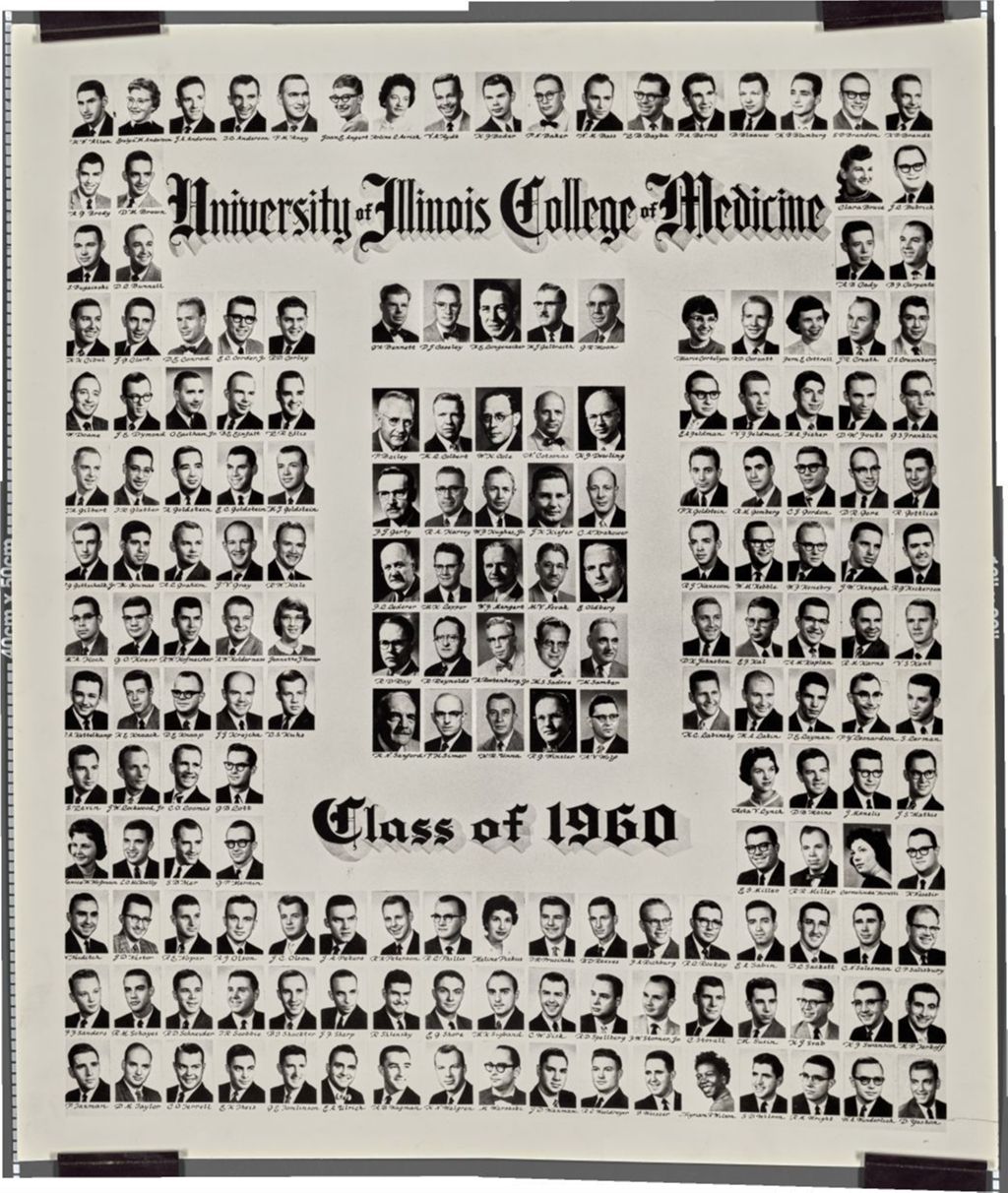 Miniature of 1960 graduating class, University of Illinois College of Medicine