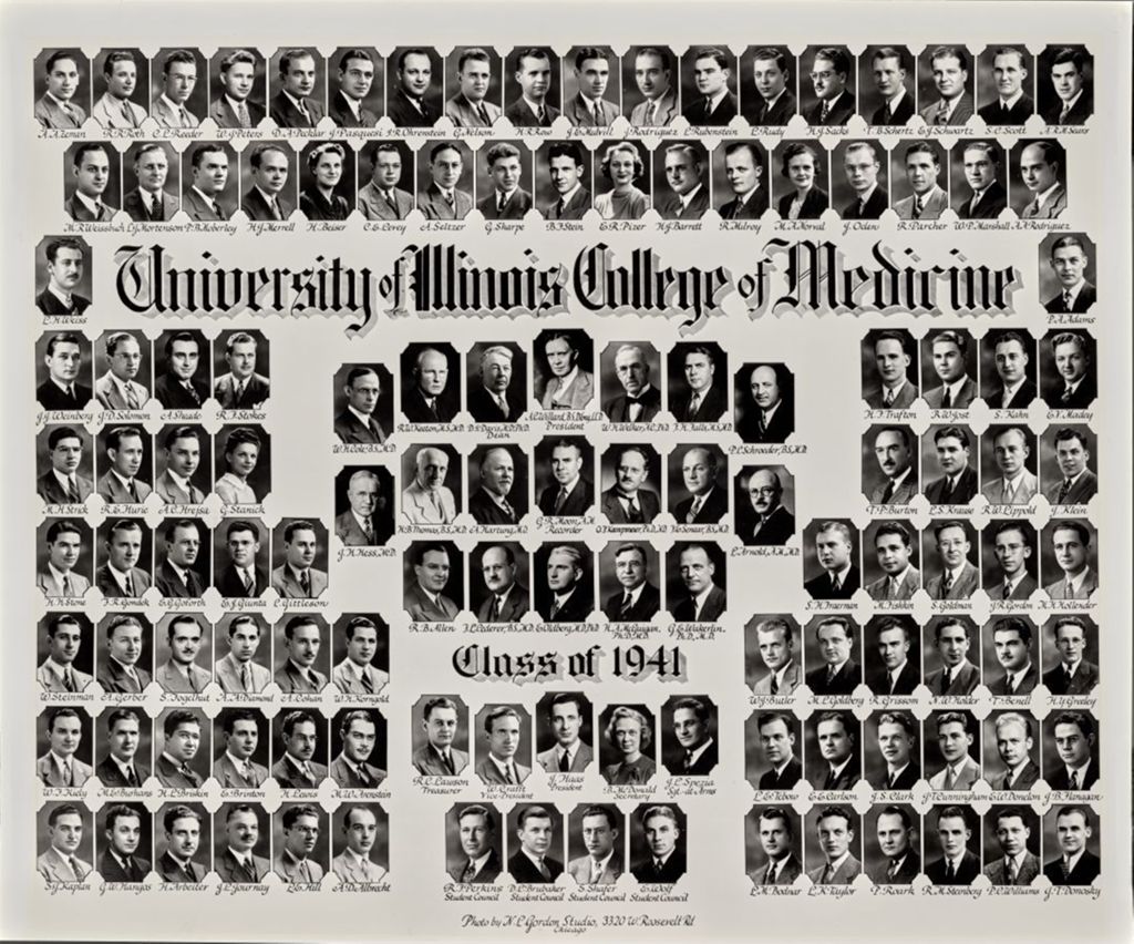 Miniature of 1941 graduating class, University of Illinois College of Medicine