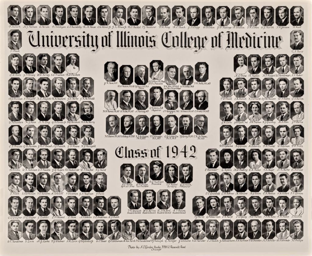 Miniature of 1942 graduating class, University of Illinois College of Medicine