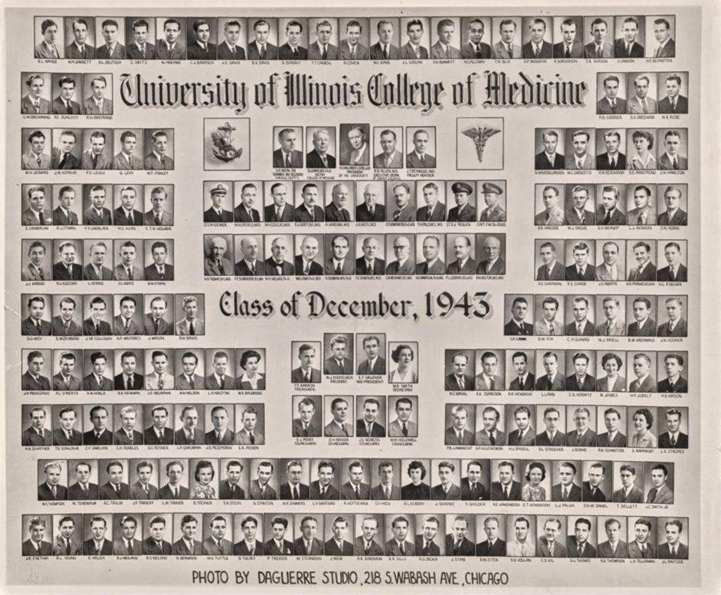 Miniature of 1943 (December) graduating class, University of Illinois College of Medicine