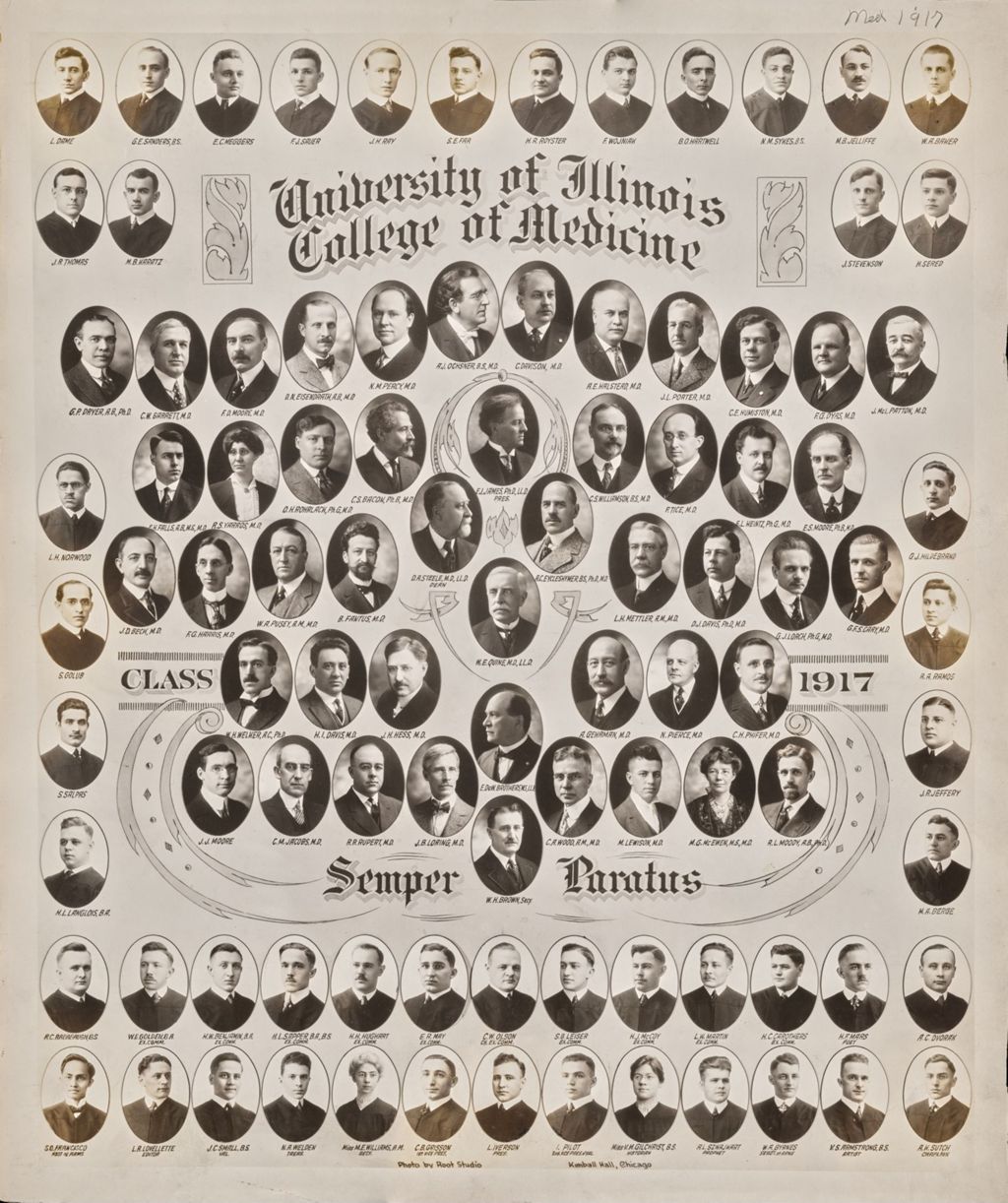Miniature of 1917 graduating class, University of Illinois College of Medicine