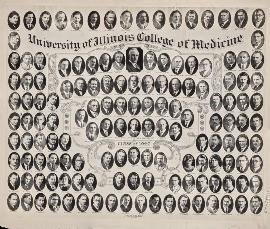 Miniature of 1927 graduating class, University of Illinois College of Medicine