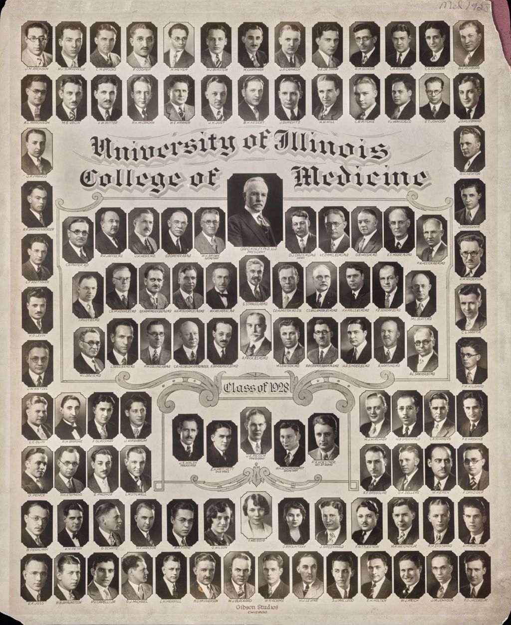 Miniature of 1928 graduating class, University of Illinois College of Medicine