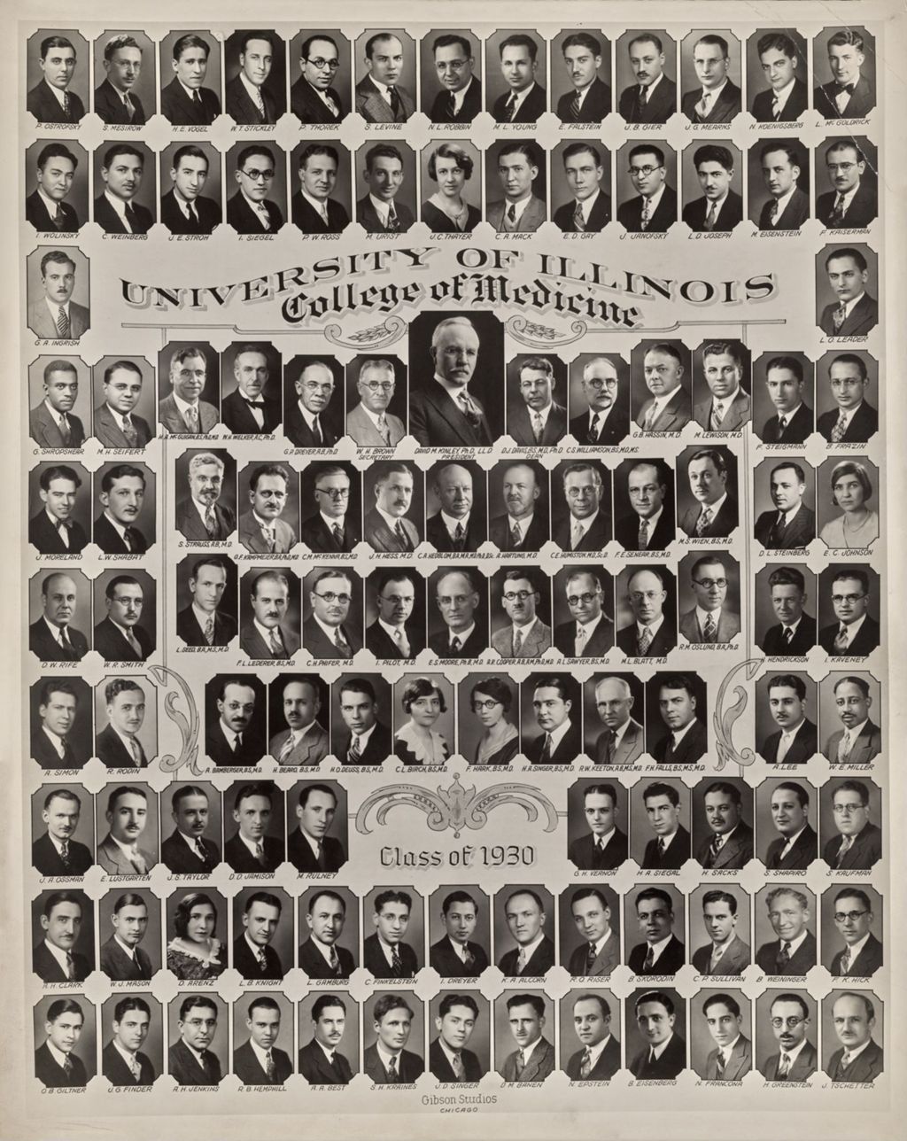 Miniature of 1930 graduating class, University of Illinois College of Medicine